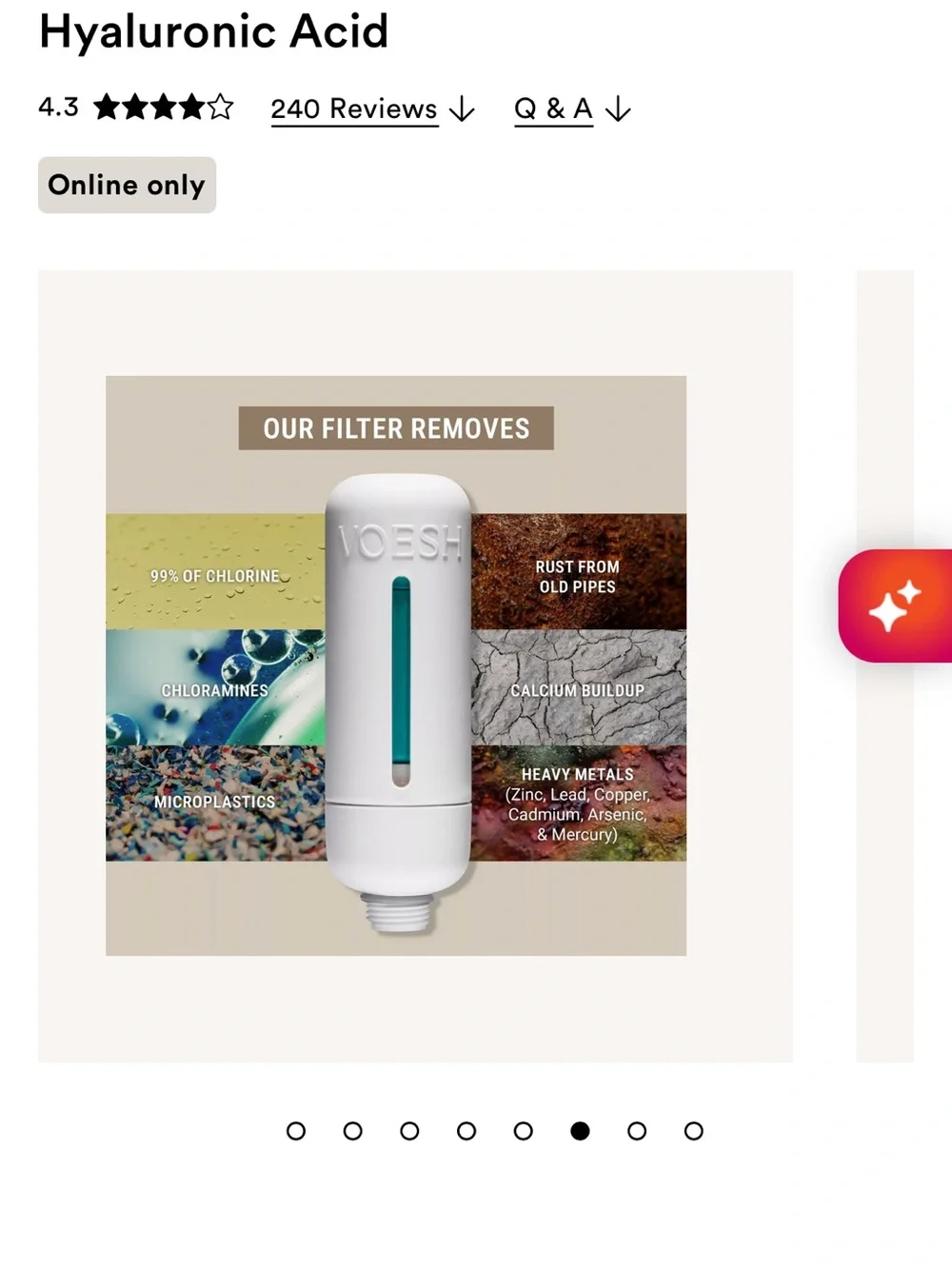 VOESH White Glow Shower Filter with Vitamin C & Hyaluronic Acid